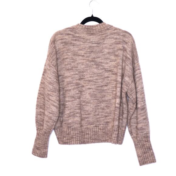 COS NEW Loose-Fit Cropped Sweater Beige Crew Neck Dolman Sleeve Casual Women's L - Picture 4 of 13